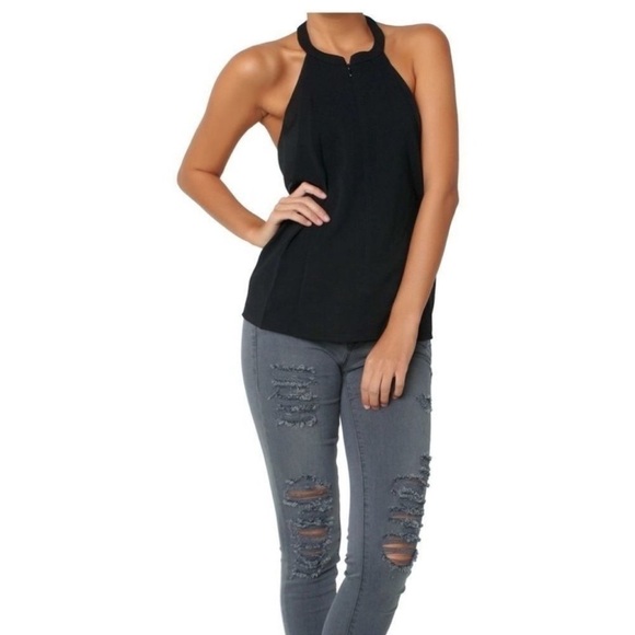 A.L.C. Tops - A.L.C. Black Halter Neck Tank Top